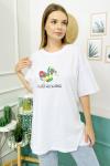 156438 B Yaka Baskili Oversize Tshirt